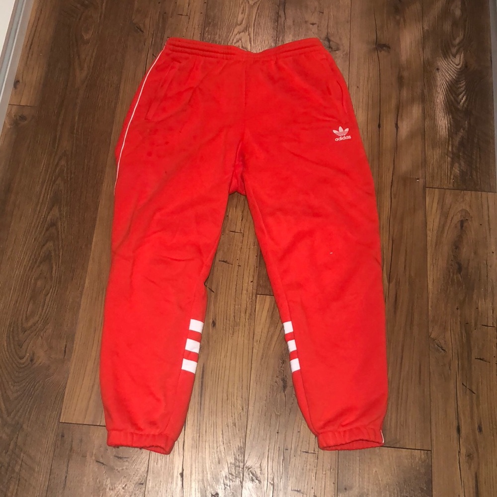 Red adidas sweats